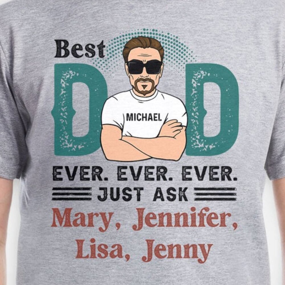 Best Dad Ever Old Man Just Ask, Personalized Shirt, Father's Day Gift - Picture 3 of 3